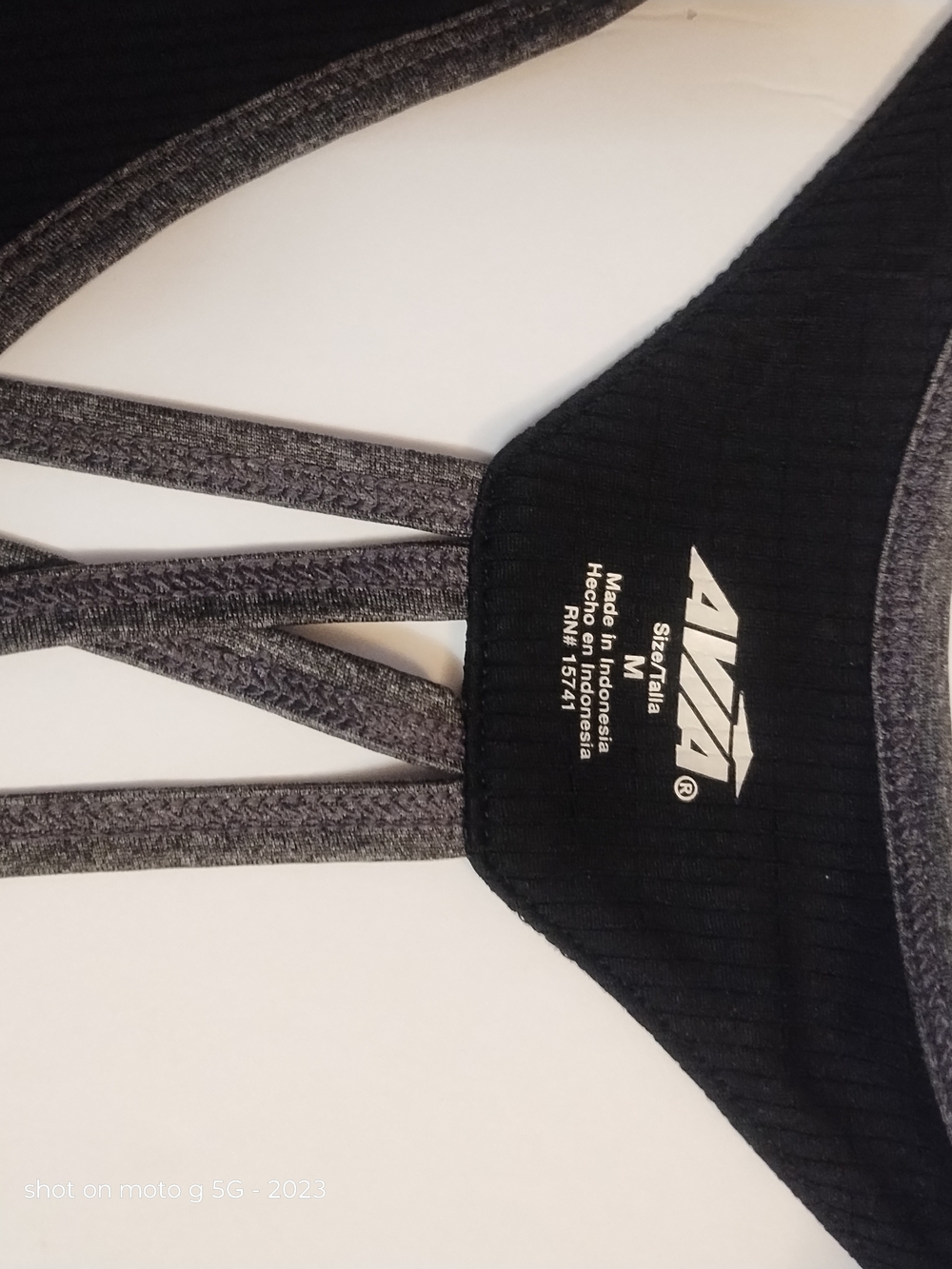 Avia Black Charcoal Heather Racer Back Sports Bralette Medium - Picture 3 of 5